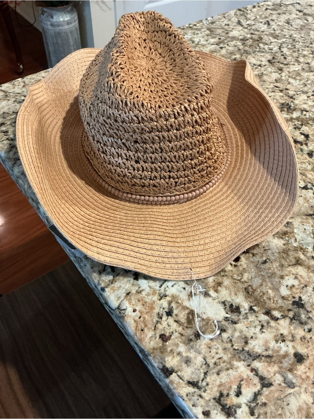 Crown Vintage Straw Wide-Brim Sun Hat in Natural Tan Size Small New w Tags - Picture 14 of 15